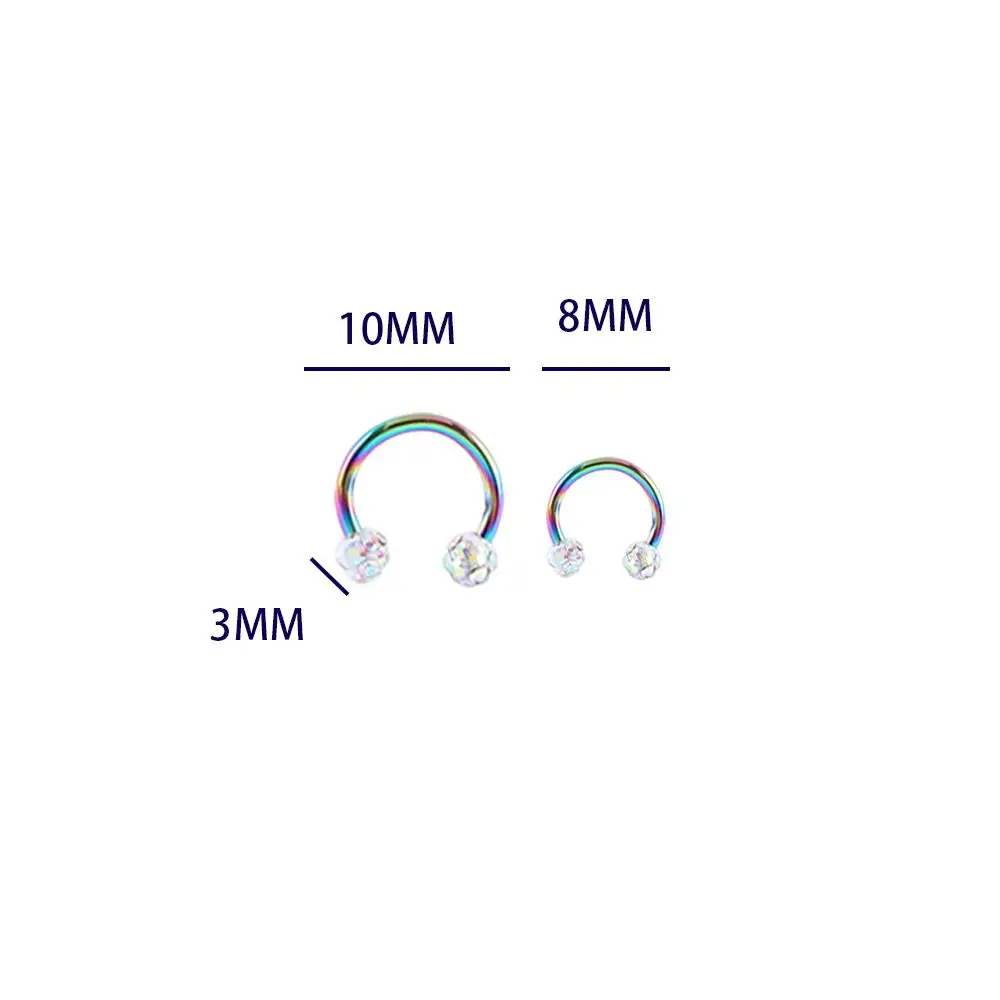 Nose Cuff Party Men Earrings Gifts Diamond Body Jewelry Stainless Steel Septum Rings Piercing Nose Ring