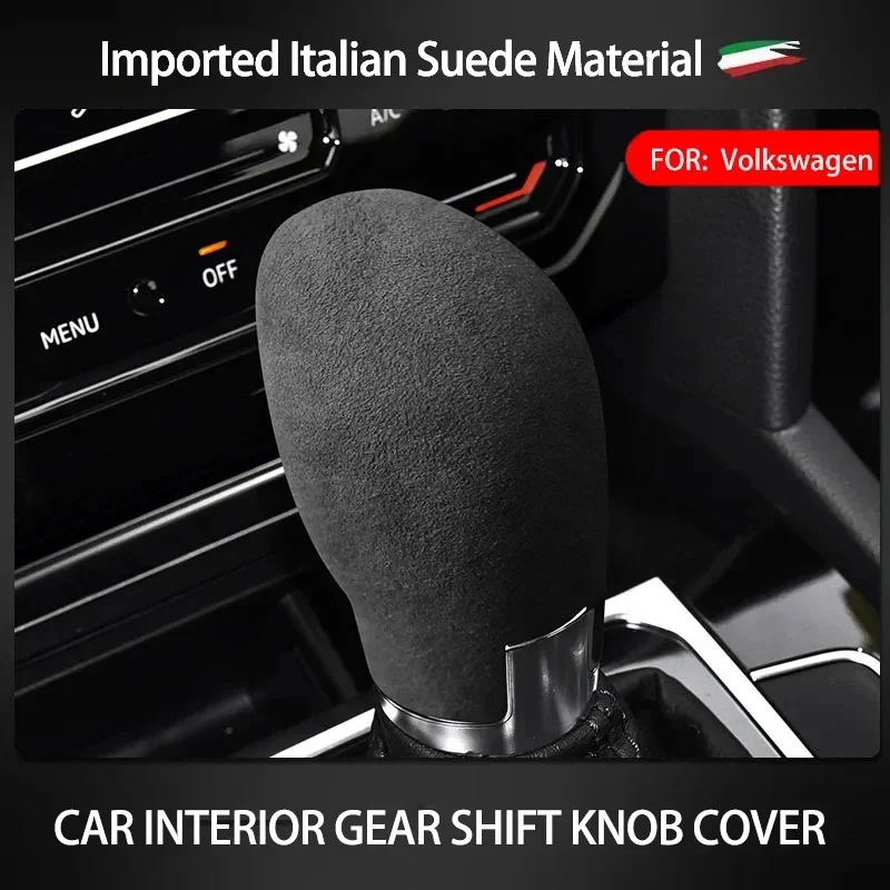 

For Volkswagen Passat Tiguan Sagitar Magoton Santana CC Lavida Golf Jetta Lamando T-ROC Tharu Suede Car Gear Shift Knob Cover