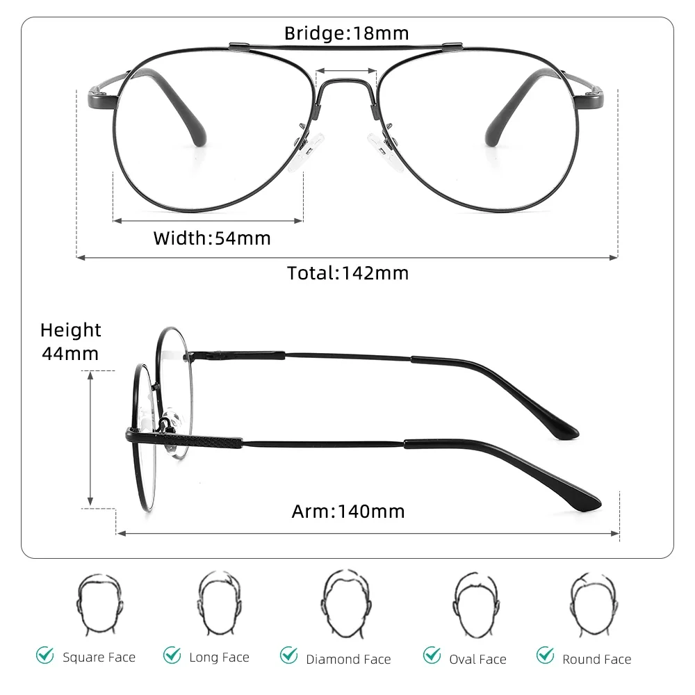 Men\'s Glasses Frames Classic Blue Anti Light Reading Eyewear Black Magnifie Titanium Eyeglass Frames Computer Glasses for Women