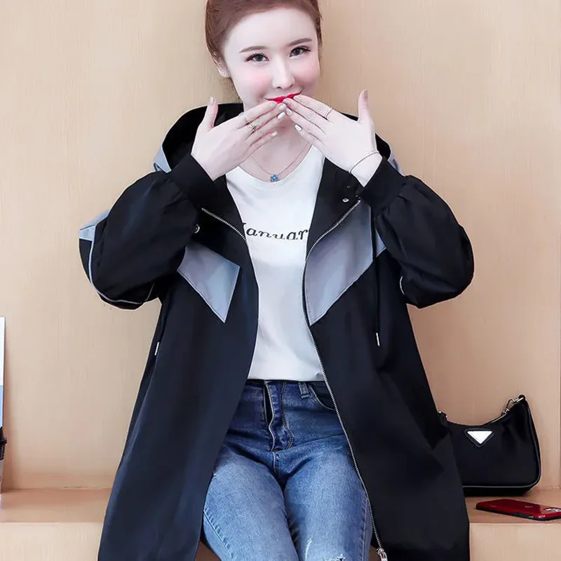 Large Size Cotton Thickened Windbreaker Spring and Autumn Mid-length Coat Women Korean Style Casual Jacket Women's Winter Coats
