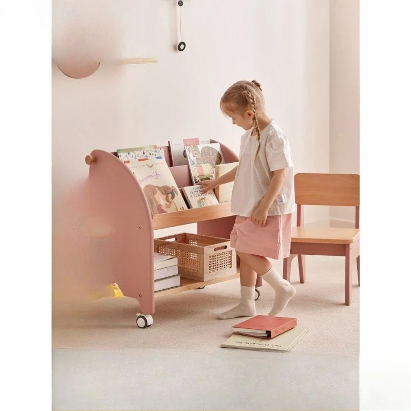 

Solid wood bookshelf Floor-to-ceiling magazine shelf Shelf Picture book shelf Living room reading area Baby small bookcase