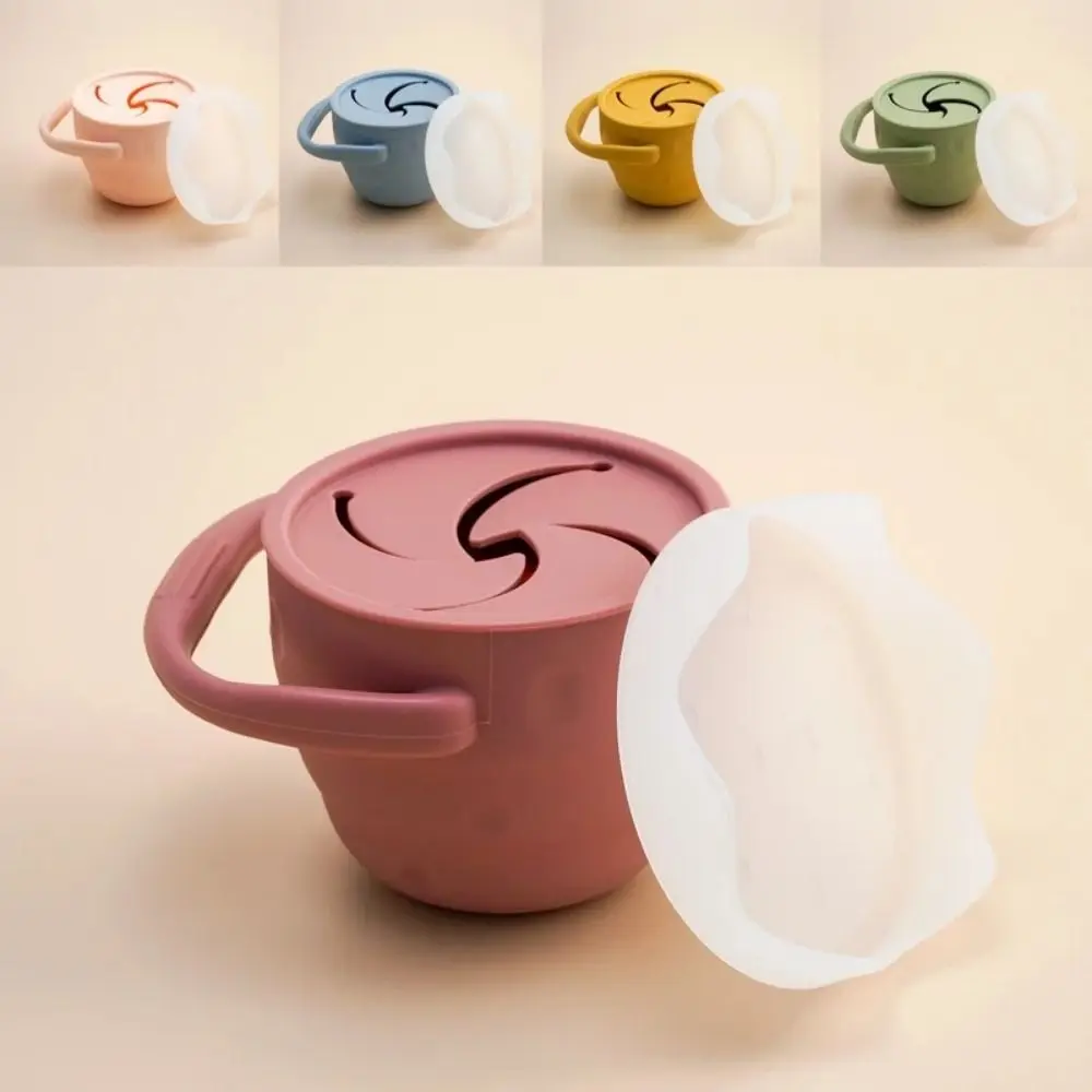 Portable Baby snack cup Retractable Soft Children Snacks Container Solid Color High Quality Kids Silicone Food Storage Box