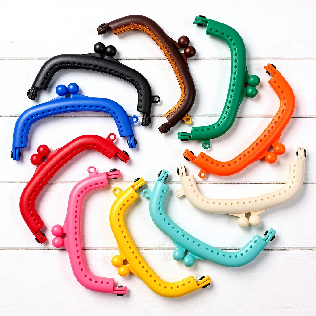 

10Pcs DIY Bag Accessory Plastic Purse Handle Lightweight Strong Coin Purse Clasp Frame for Handmade Knit Cloth Bags