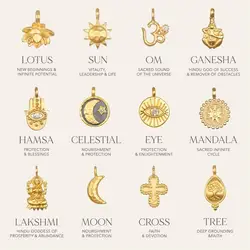 Exquisite Waterproof Moon Star Sun Evil Eyes Pendant for Women Charms Gold Color DIY Accessories Stainless Steel Jewelry