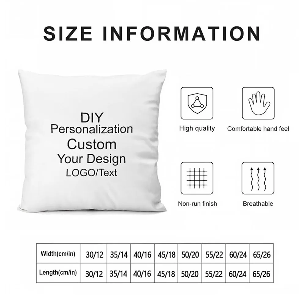 Custom Picture Printed Cushion Cover Pet Personal Life Photos Pillow Cover Custom 100% Polyester Pillowcases In Various Sizes