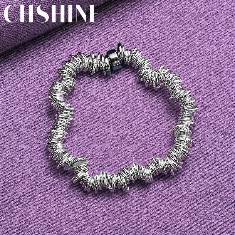 

CHSHINE 925 Sterling Silver Multi Circle Chain Bracelet Fashion Charm Wedding Party For Women Jewelry