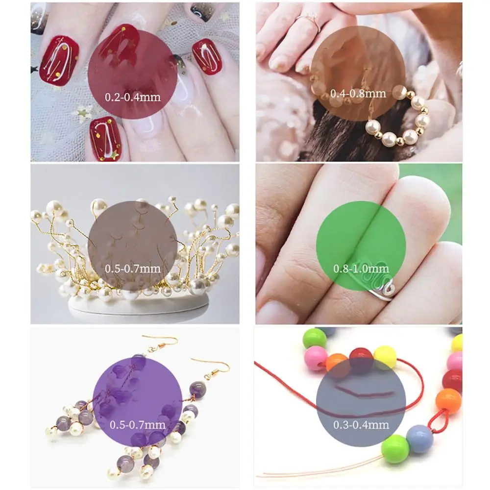 

1Roll Gold Silver Brass Copper Wire DIY 0.2/0.4/0.6/0.8/1mm Beading Wire Handmade Crafts Bracelet Necklaces Cord String