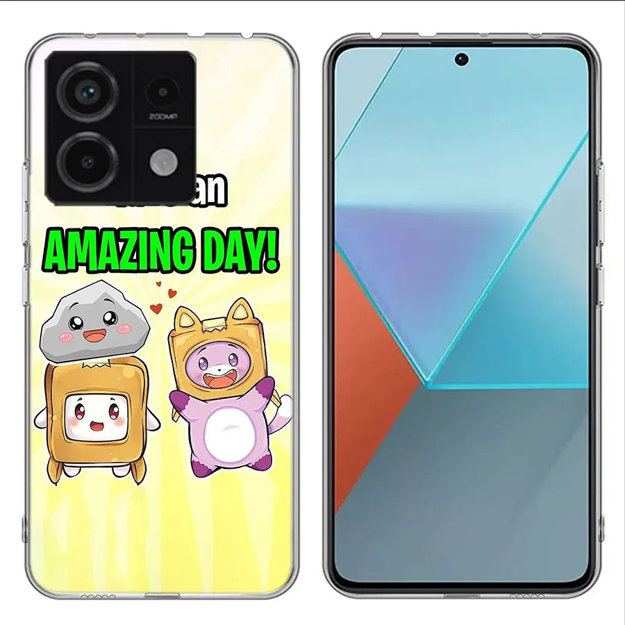 Lankybox Cute Clear Phone Case For Xiaomi Redmi Note 11 11S 11T 11E 10 10S 9 9S 9T 8 8T Pro 7 K70 K60 K20 TPU Pattern Soft Funda