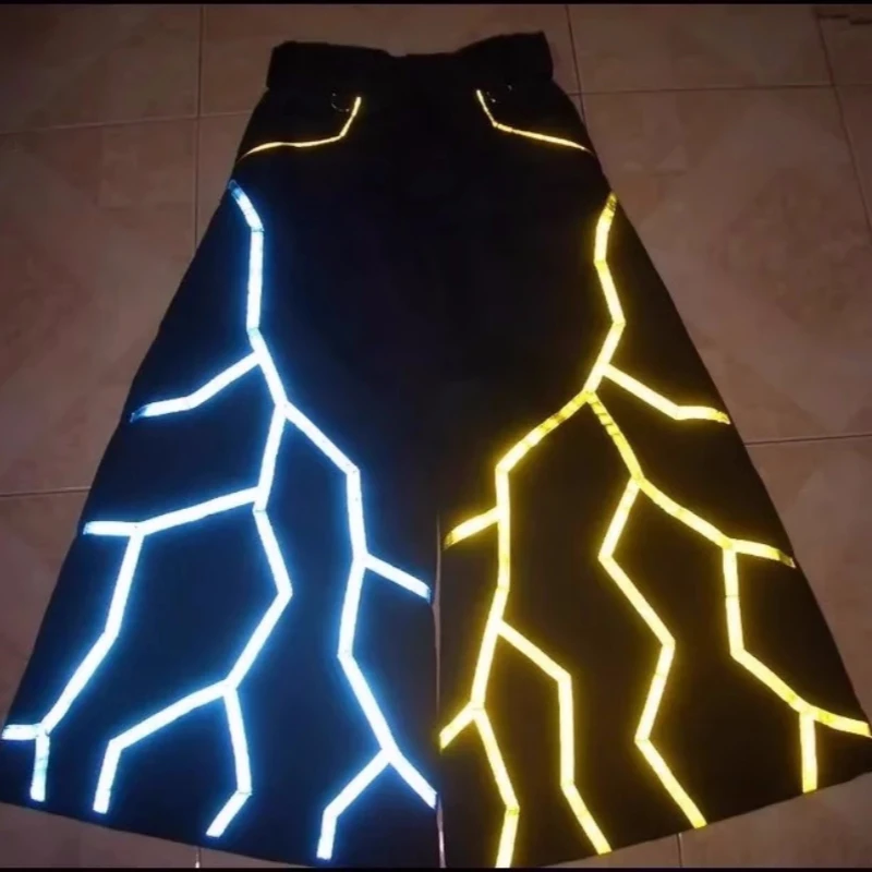 

Shuffle Ghost Step Walk Dance Pants Cool Street Luminous Reflective Pants Fashion Shuffle Dancing Trousers Unisex 2025 New