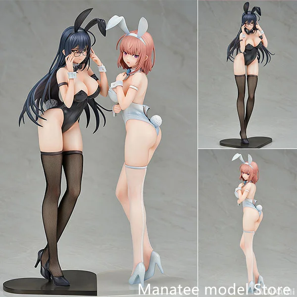 

ENSOUTOYS Original Ikomochi Original Character Black Bunny Aoi & White Bunny Natsume 2 PVC Action Figure Anime Figure Model Toys