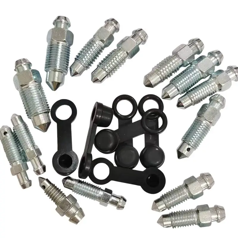 2/10PCS Motorcycle Brake Caliper Oil Drain Deflation Screws M8 M10 With Rubber Cap For Caliper Air Bleed Nipple Bolts