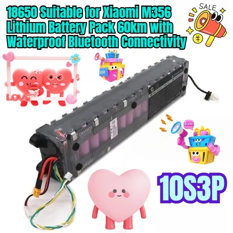 

10S3P 36V 10500mAh 18650 for Xiaomi M356 Lithium Battery Pack 60km with Waterproof Bluetooth Connectivity