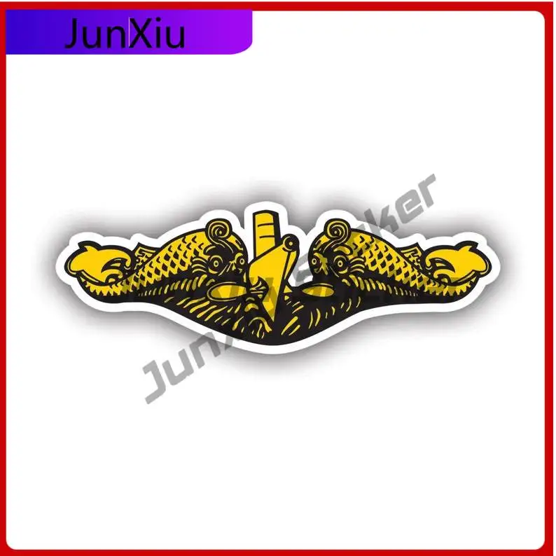 

Gold Submarine Warfare Dolphins Sticker Uv Protected Sub Naval Submariner V2 Car Sticker Vinyl Decal Waterproof Durable For Car