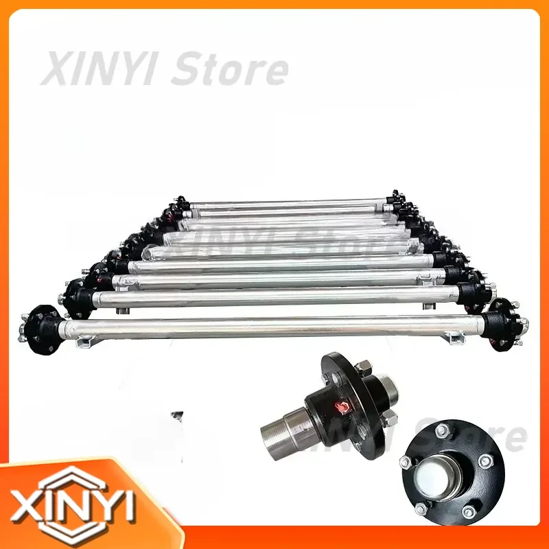 Trailer Axle Assembly for RV Yacht Dining Car Straight Round Tube Axle with Brake Multi-Specification Heavy Duty Trailer