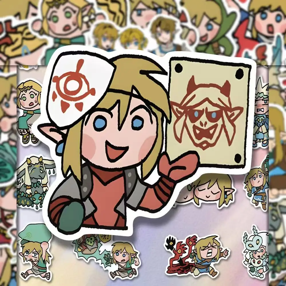 La leyenda de Zelda pegatina de Graffiti de dibujos animados Anime lindo cuaderno funda de teléfono ordenador DIY decoración pegatina impermeable regalo para niños