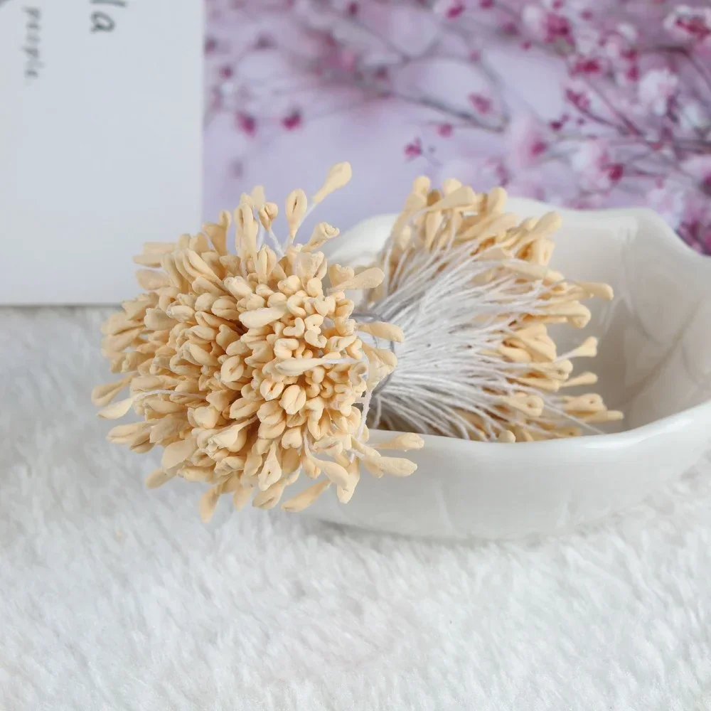 

400pcs Simulation Matte Flower Core Match Head Gypsum Beads Stamen Rose Lily Flower Core DIY Handmade Accessories Material