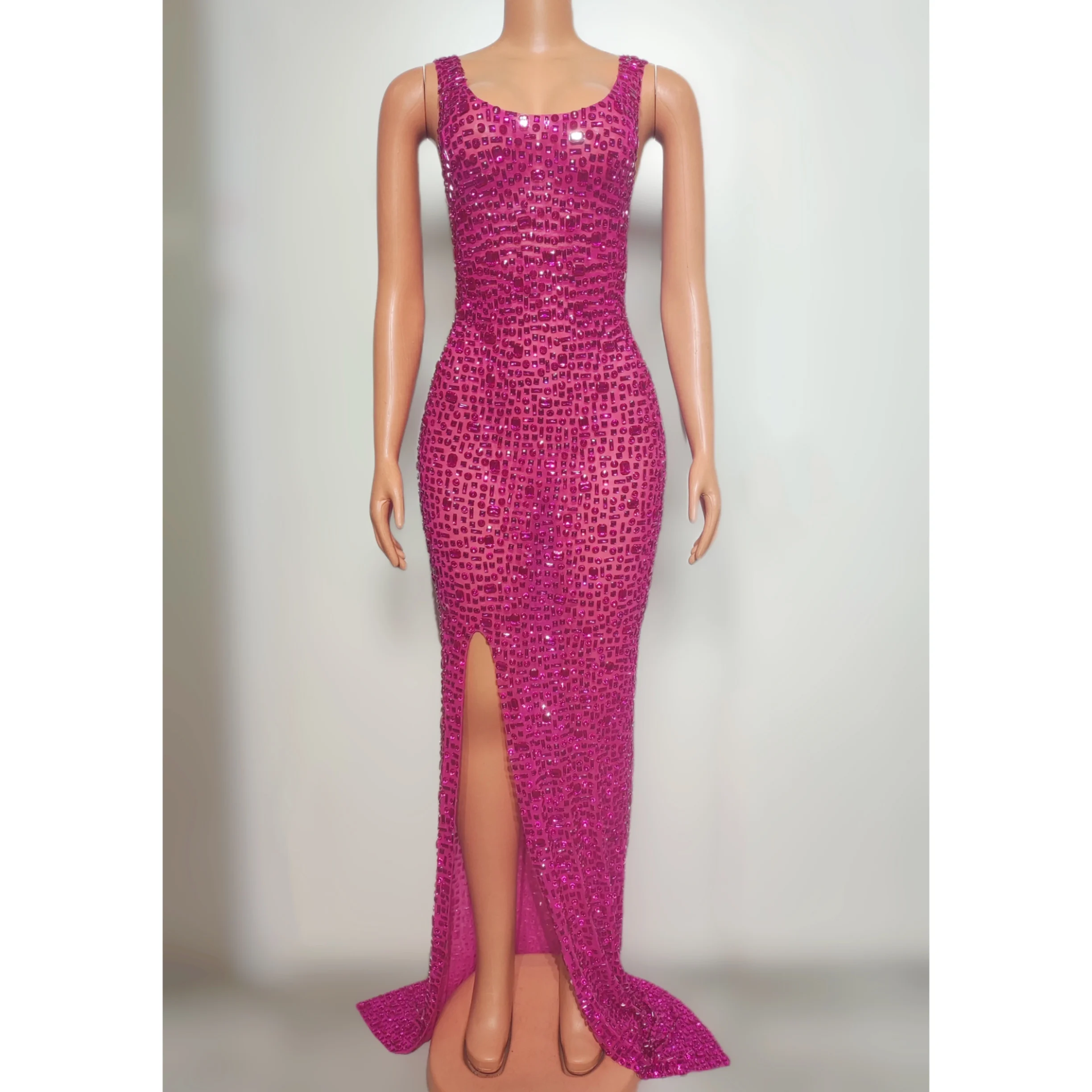 

Rhinestones Shinny Dress Club Sexy Stage Costume Women Bodycon Wholesale Prom Dresses