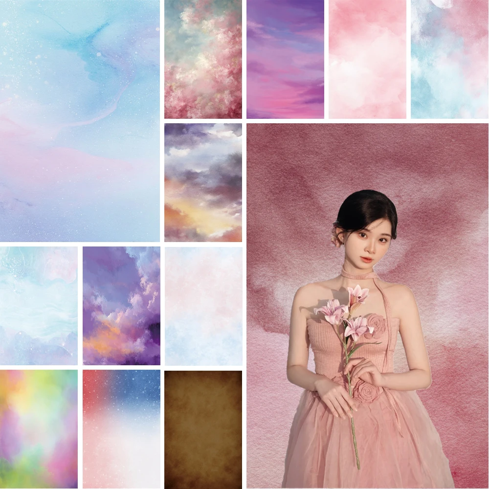 MOON.QG حالمة الغيوم التعادل صبغ خلفية مجردة الملمس التصوير الخلفيات اكسسوارات الزفاف فوتوزون اطلاق النار الدعائم