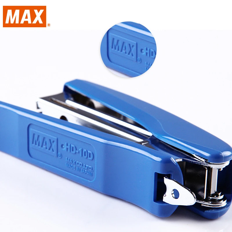 Japan MAX HD-10D labor-saving mini portable small stapler with a stapler can be ordered 20 pages 10 stapler for office students