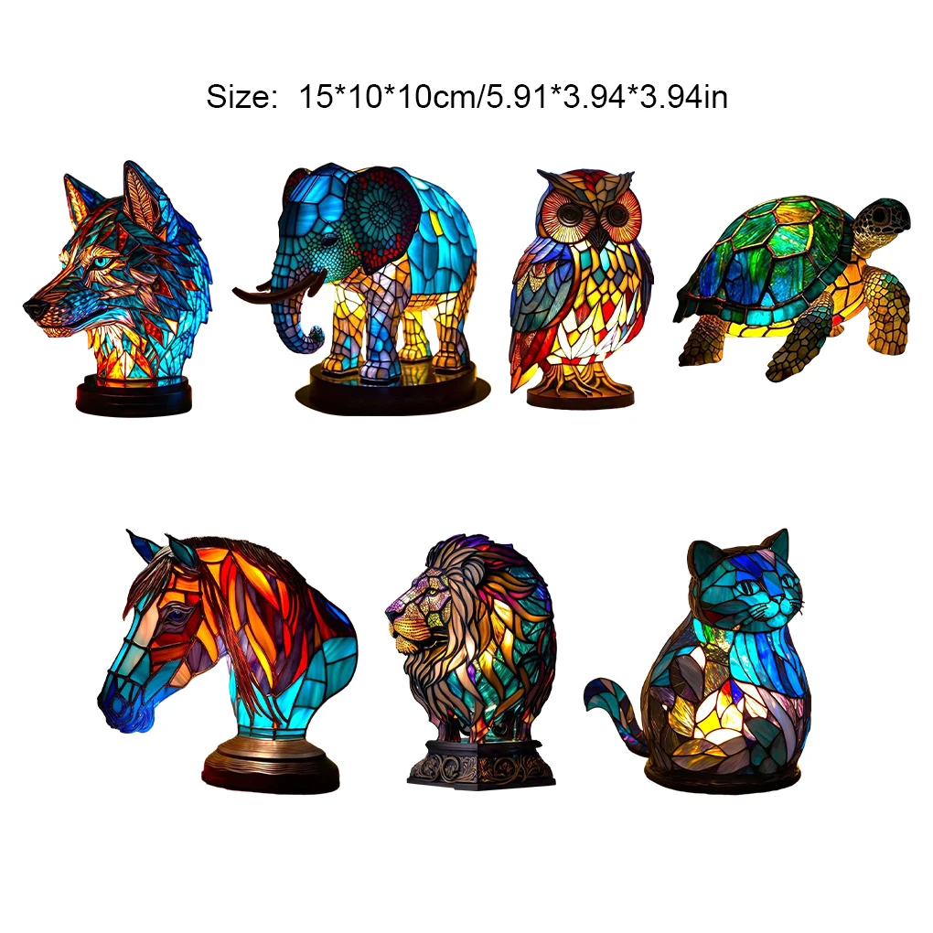 Retro Crafts Table Lamp Resin Animal Table Lamp Festival Party Lighting Decoration Home Decoration Lighting Indoor Lighting