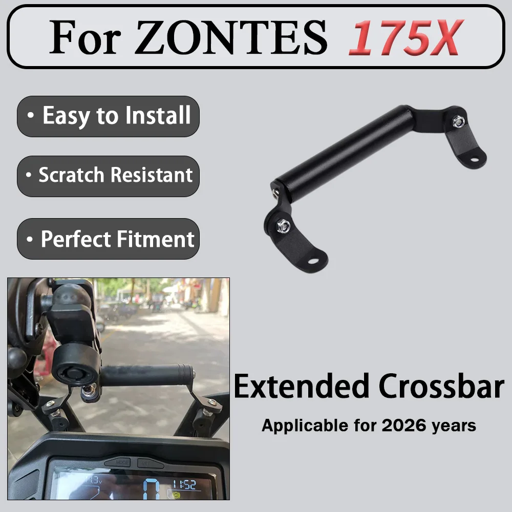 For ZONTES 175X 2026 Handlebar Extension Balance Crossbar with Integrated Mounting Position Phone Navigation Bracket Motorcycle