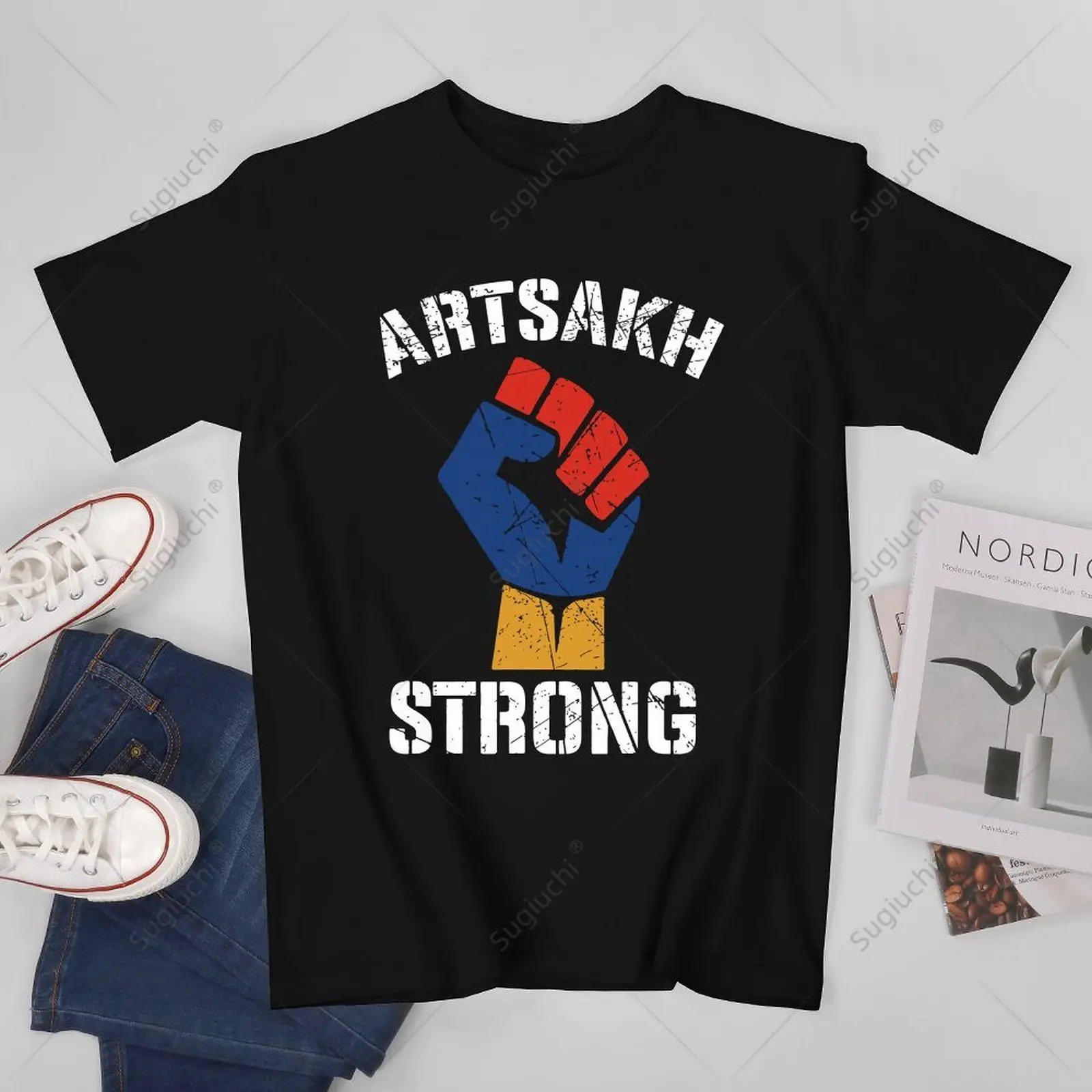 Unisex Men Distressed Artsakh Strong Artsakh Is Armenia Armenian Tshirt Tees T Shirts Women Boys 100% Cotton T-Shirt