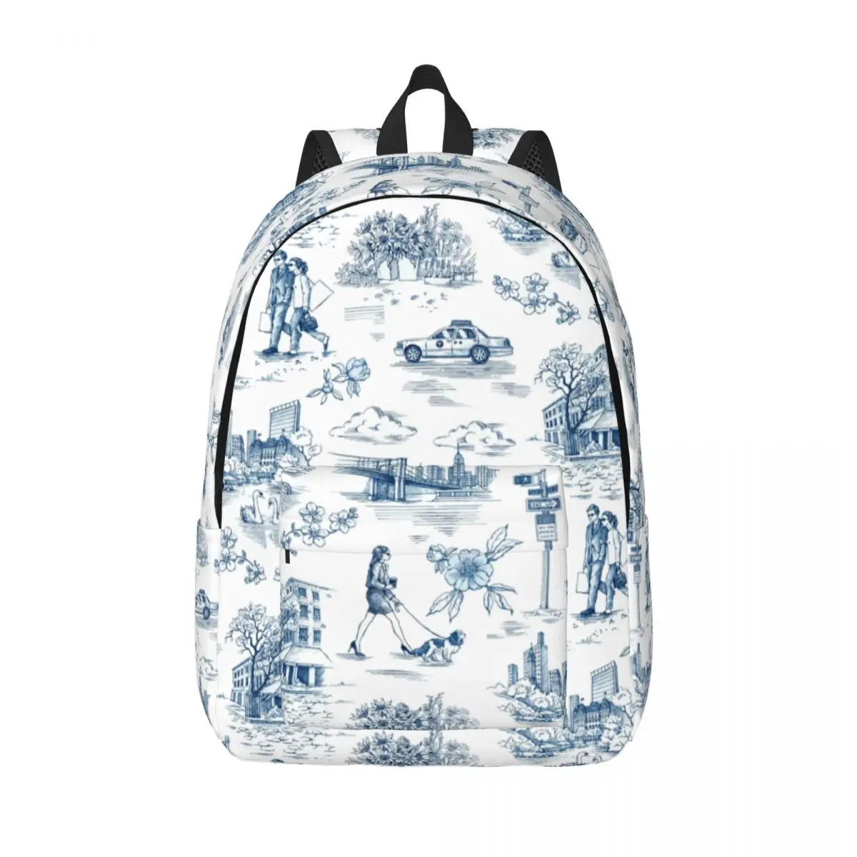 

Пользовательский 3D-принт Toile De Jouy, холст с французским мотивом, рюкзак Flora, школьная дорожная сумка для колледжа, мужская и женская сумка для книг, подходит для 15-дюймового ноутбука