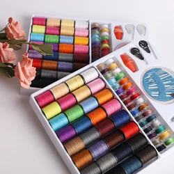Hot Sale Sewing Thread Set 64 Colors DIY Knitting Rope Woven Handicraft Thread Sewing Tool Kit Needle Box Color Random