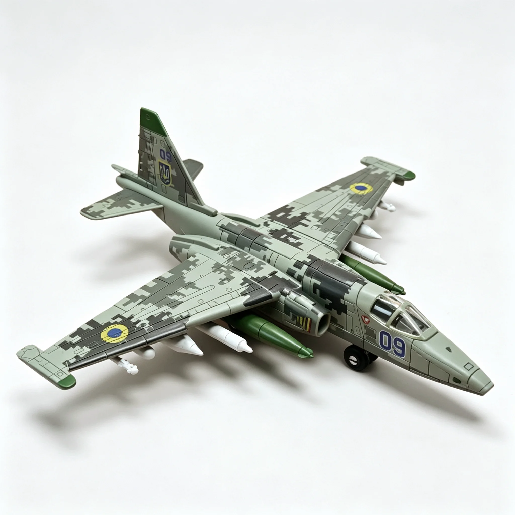 Frogfoot Attack Aircraft Model, Glue‑Free Pre‑Painted Assembly Military Plane, Simul Collectible Display Toy Gift