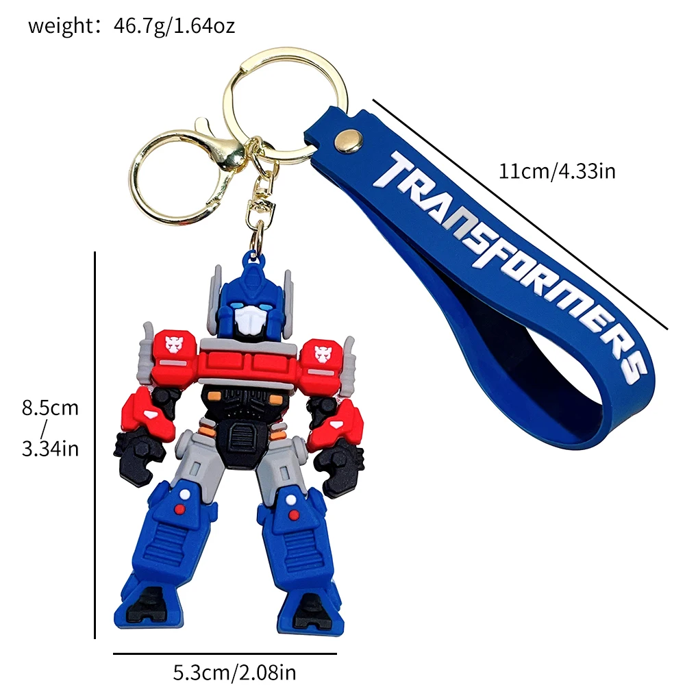 Cartoon Movie Transformer Key Chain Optimus Prime bumblebee robot Key Chains Silicone Car Key Chain Bag Pendant Keyring Friends