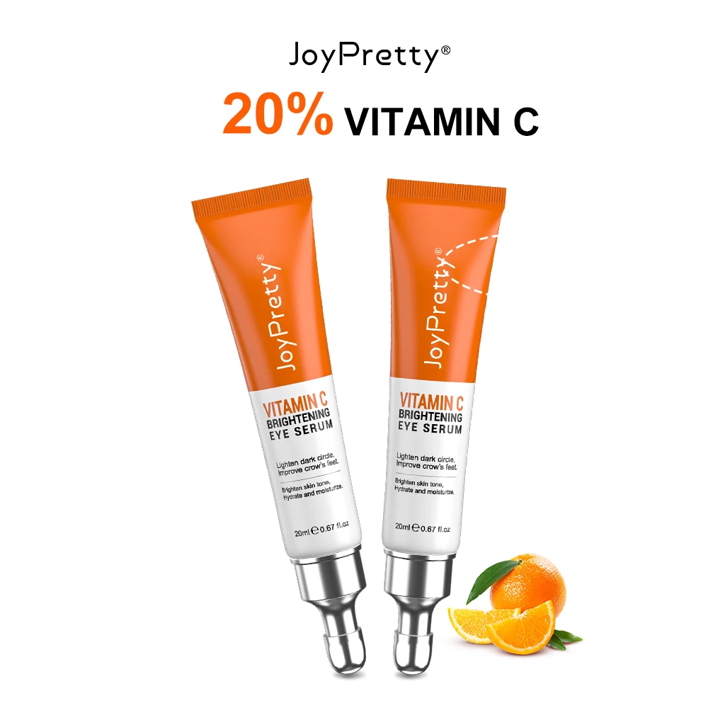 

JoyPretty 2Pcs Dark Circle Eye Cream Vitamin C Whitening Skin Care Beauty Cream Anti Wrinkle Removal Eyes Firm Eye Bags Serum