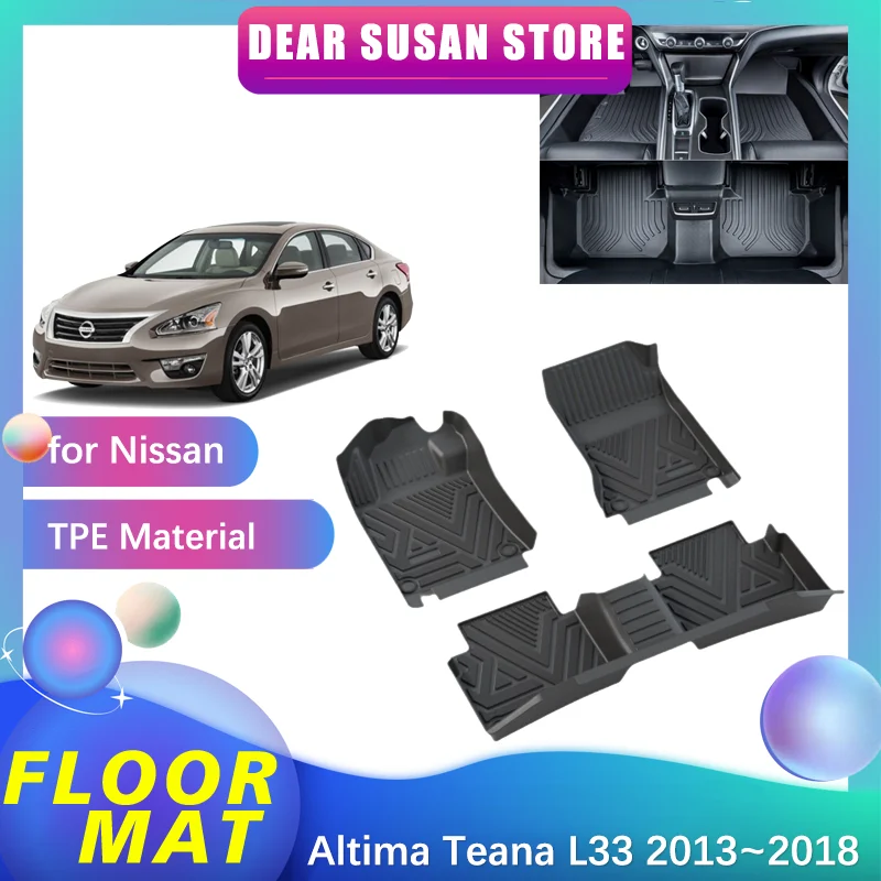 

Car Floor Mat for Nissan Altima Teana L33 2013~2018 Waterproof Interior Foot Parts TPE Liner Carpet Pad Custom Cover Accessories