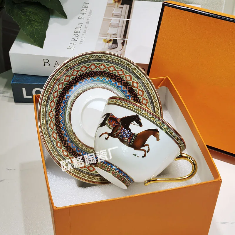 

Fashionable Coffee Cup Saucer Set European Style Afternoon Tea Red Tea Coffee Single Cup Saucer