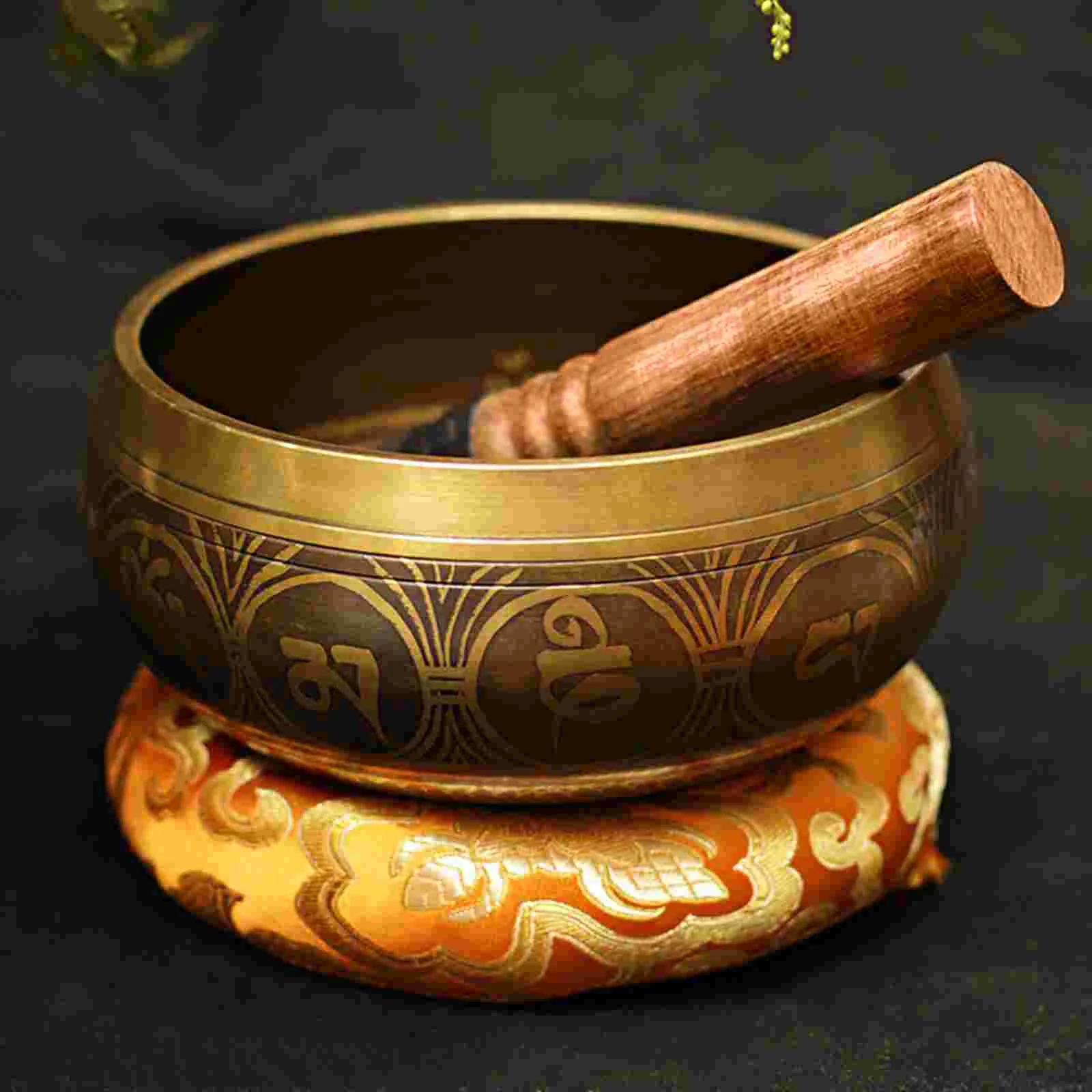 Singing Bowl Stick Buddha Wooden Mallet Nepalese Stickers Hand-made Sound Manual Bowling Parts Accessory Meditation