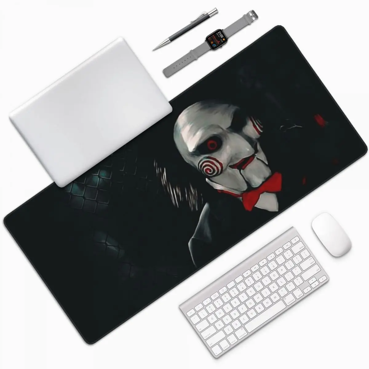 

Большой коврик для мыши The Killer Movie Saw, коврик для компьютерной клавиатуры, коврик для мыши, геймерский коврик для ноутбука, офисные аксессуары, настольные коврики