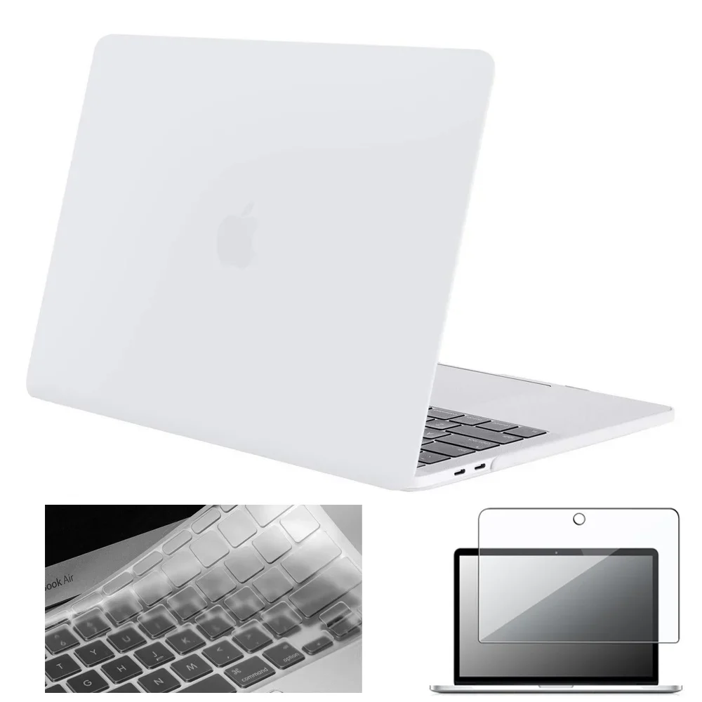 

For Macbook Air 13 Case Pro 13" A2338 M1 2020 /Pro 16" A2141/Air 11"/Pro 15" Hard Laptop Cover+Keyboard Film+Screen Protector