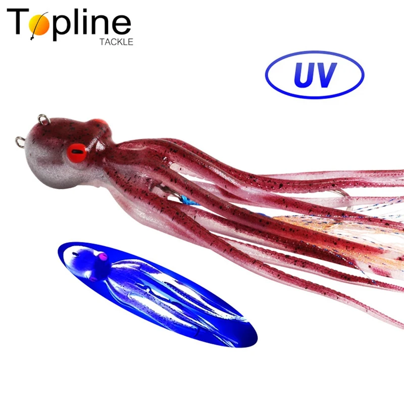 

Topline Tackle Squid Jig Soft Lure 60g 110g 150g 200g 300g Luminous UV Octopus Sea Boat Fishing Slow Pitch Rockfishing Jig Lure