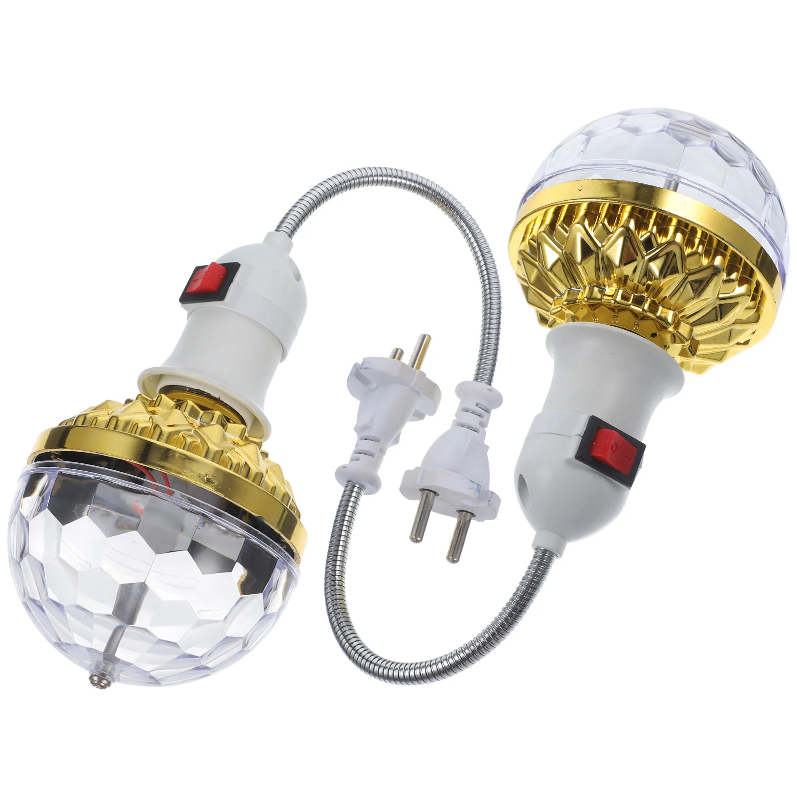 2 Sets Colorful Lights Plug in Disco Bulb Small E27 Rotating for Party LED