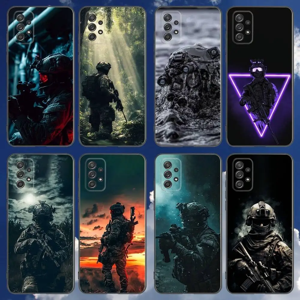 

Army special forces Phone Case For Samsung Galaxy A 91,80,73,72,71,53,52,51,22,5G Shockproof Soft Black Cover