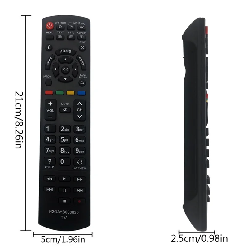 Replacement TV Remote Control Compatible for Panasonic N2QAYB000830 Television