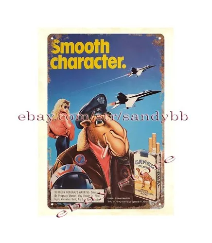 1989 Cigarettes  Jet Pilot Lady metal tin sign wall plate smoker smoking-Aluminum