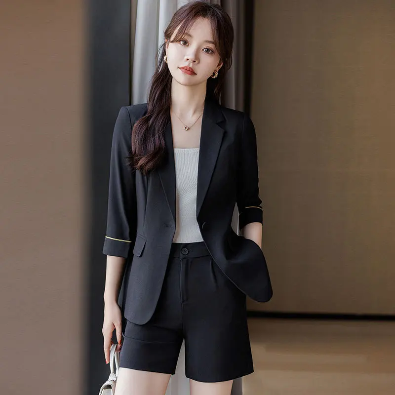 Small Suit Jacket Women's Design Sense Niche Spring and Autumn Small Fried Street Fashion High-End Western Style Suit Shorts Sui