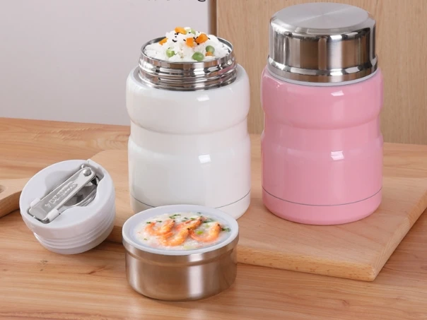 

500/750ml Stainless Steel Food Container Food Thermal Jar With Spoon Insulated Soup Cup Lunch Box Food Thermos Bottle