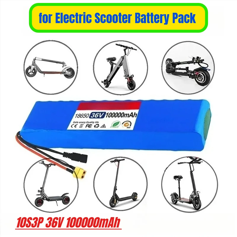 

10S3P 36V 100000mAh 36v for Electric Scooter Battery Pack 18650 Lithium M365 Electric Scooter Battery