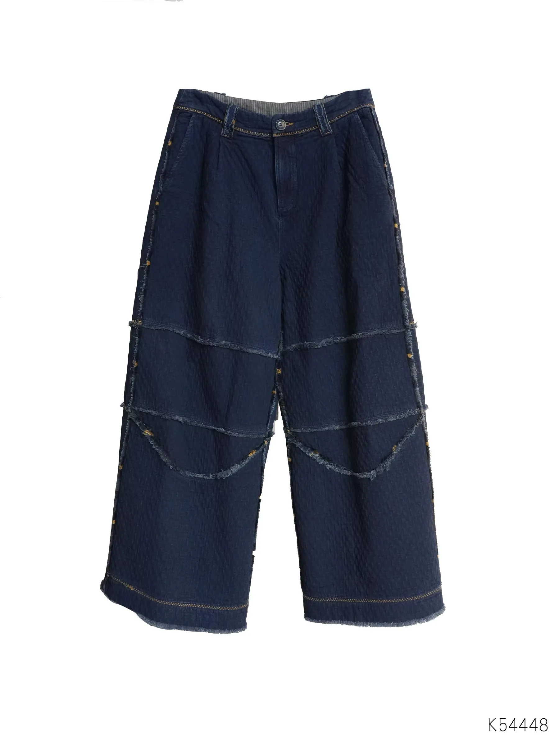 

Wide Leg Micro Flared Jeans Denim Casual Sle l Waist Button Cotton Ladies Faion Spring Collection