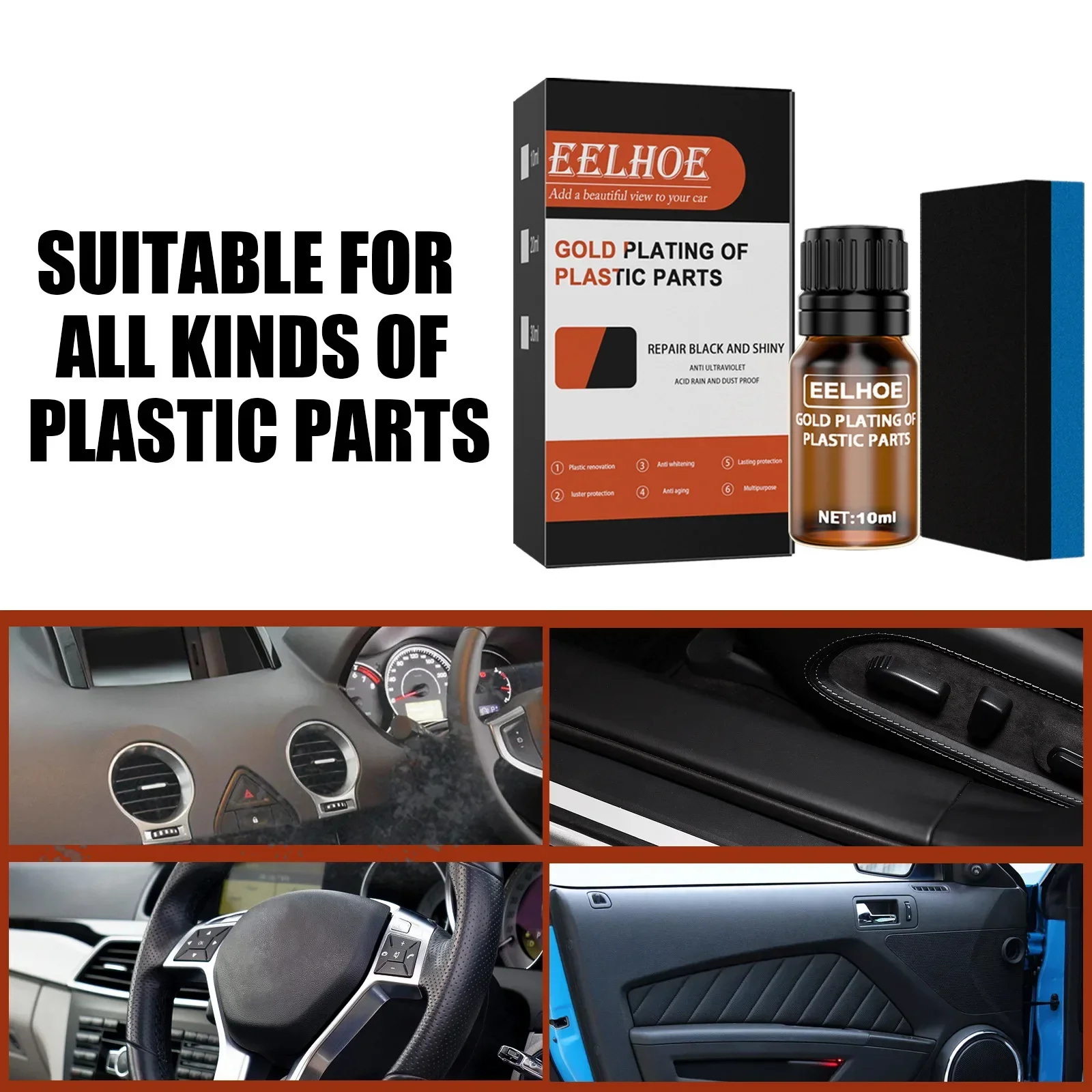 

Automotive Plastic Plating Solution Automotive Dashboard Interior Plastic Refurbishing Agent Coating Gloss Maintenance Agent