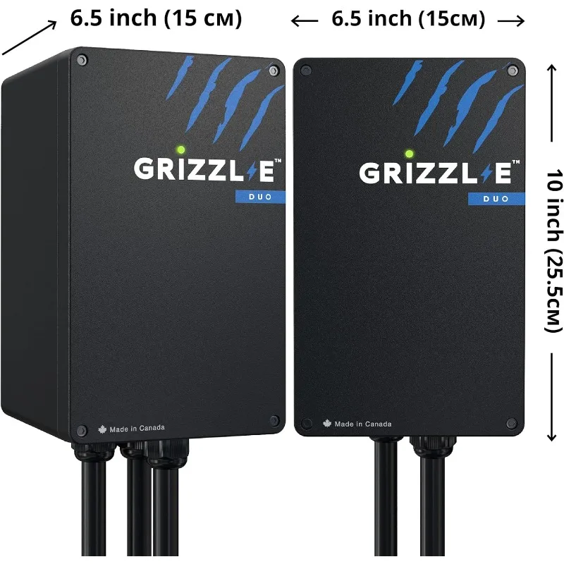 Grizzl-E Duo Level 2 Plug in EV Charger, Cabos Premium, até 40 Amp, 2 24 Pés