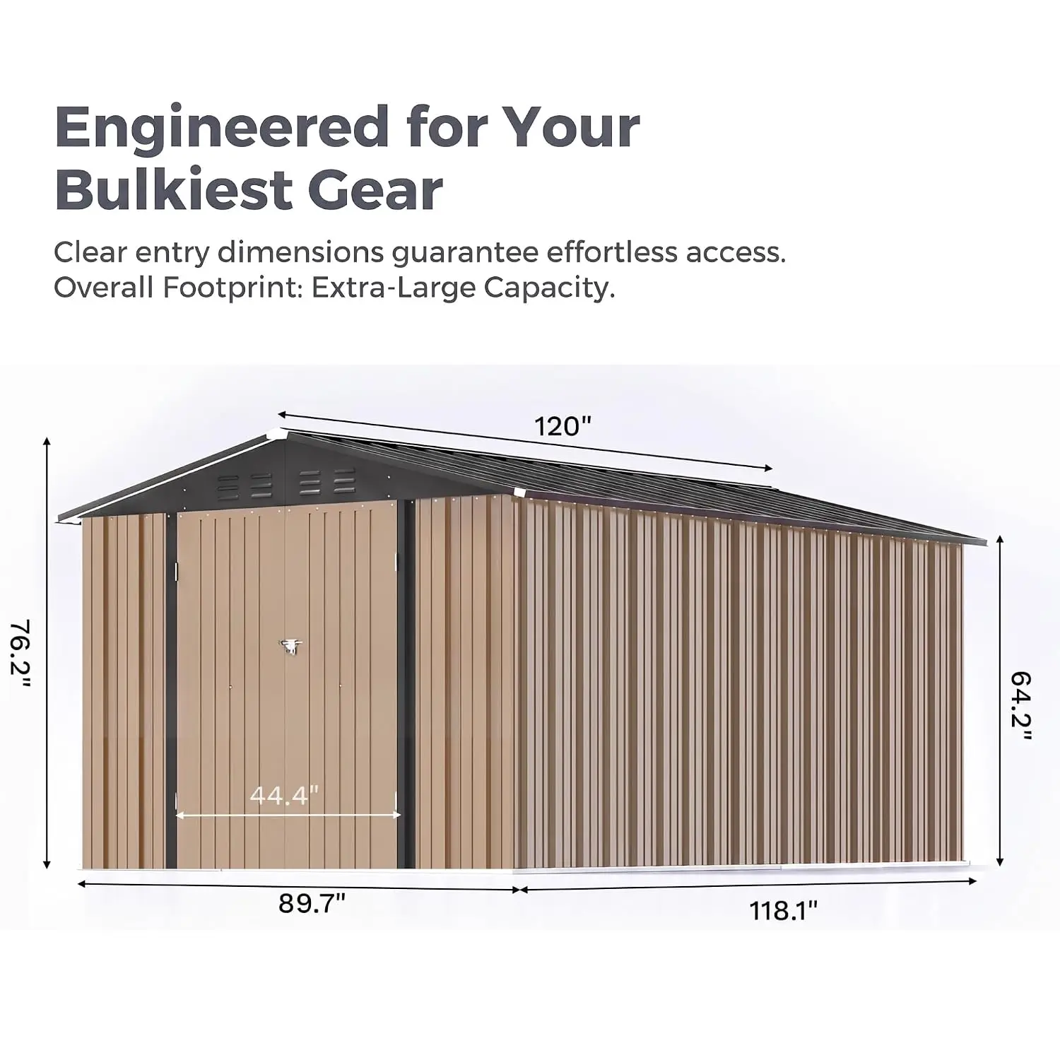 8x10 FT Outdoor Storage Shed, Metal Tool Shed with Lockable Door&Slooping Roof, Outside Storage for Garden Backyard Patio