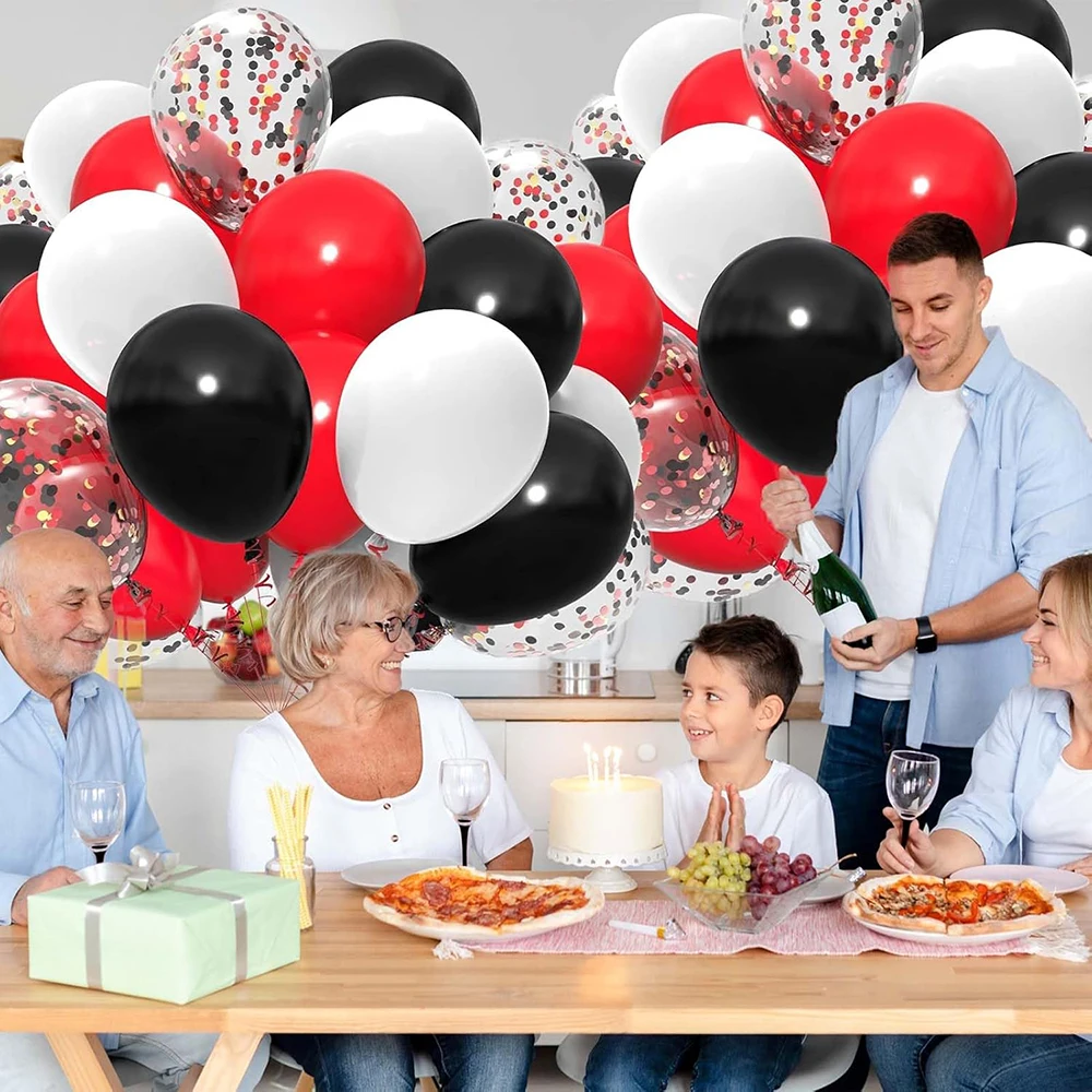 مجموعة بالونات عيد الميلاد الحمراء والخضراء ، ديكور حفلة عيد الميلاد ، البالون التخرج ، استحمام الطفل ، الأحمر والأسود والأرجواني ، 12 بوصة