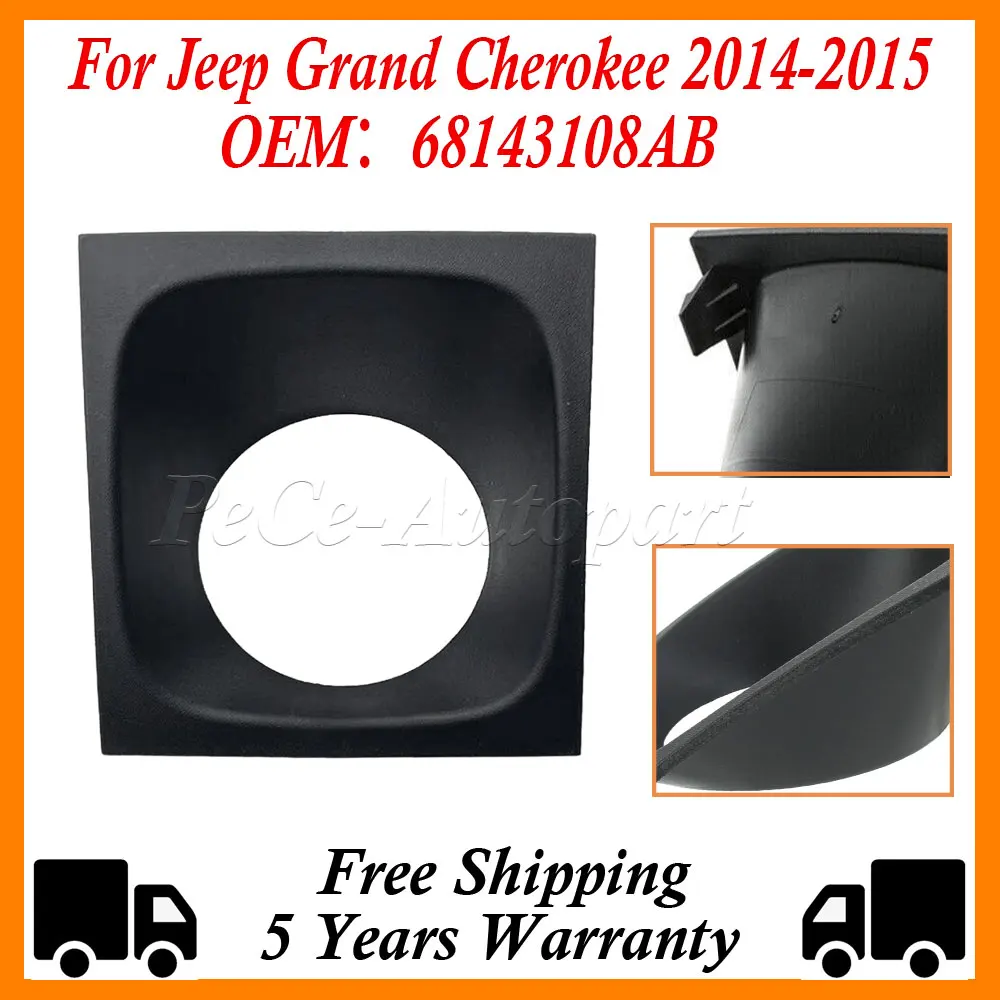 Front Bumper ACC Radar Sensor Cover 68143108AB For Jeep Grand Cherokee 2014 2015 Car Adaptive Cruise Control Center Bezel